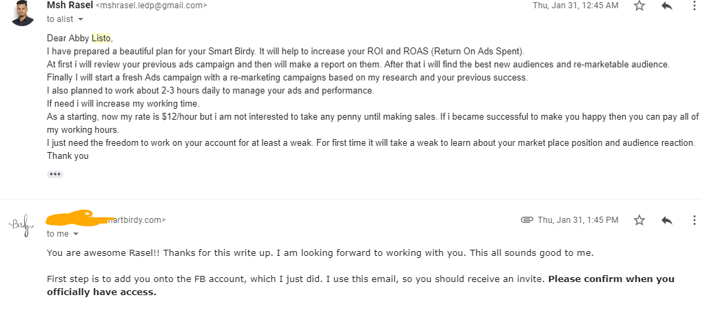 Facebook Advertising Contract by Smart Birdy